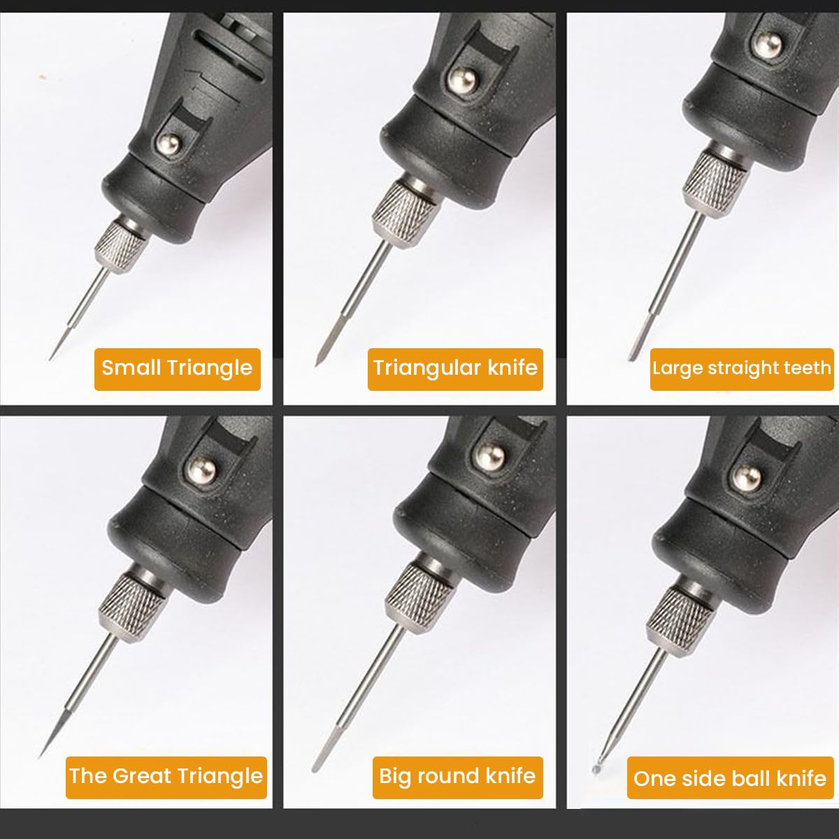 Serplex Carving Bits for Dremel Rotary Tool with 6pcs Detailing Shapes in Stainless Steel | Ideal for DIY Woodworking