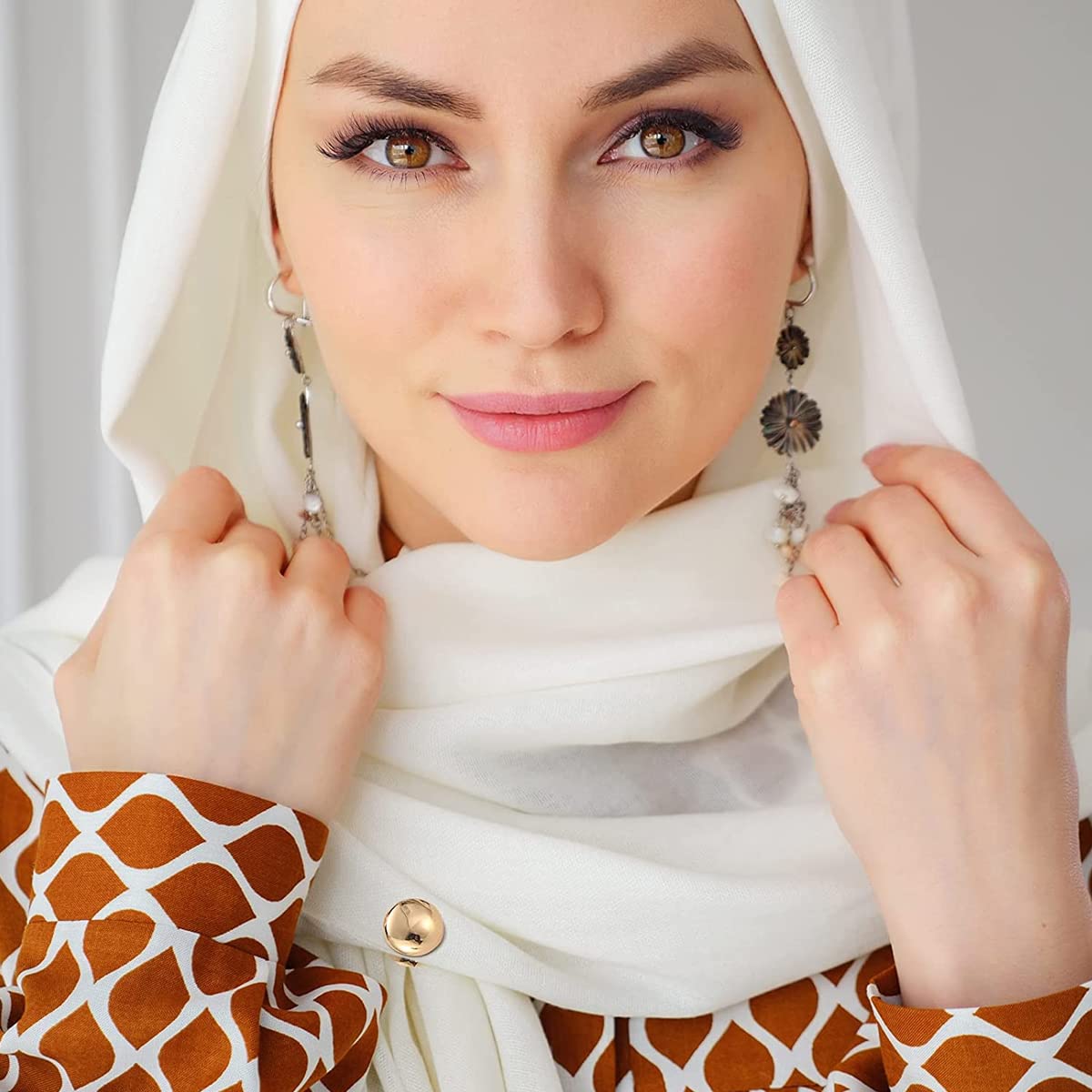 Venzina Magnetic Hijab Pins for Scarves and Sarees featuring Secure Clasp | 4 Pairs Multi Color