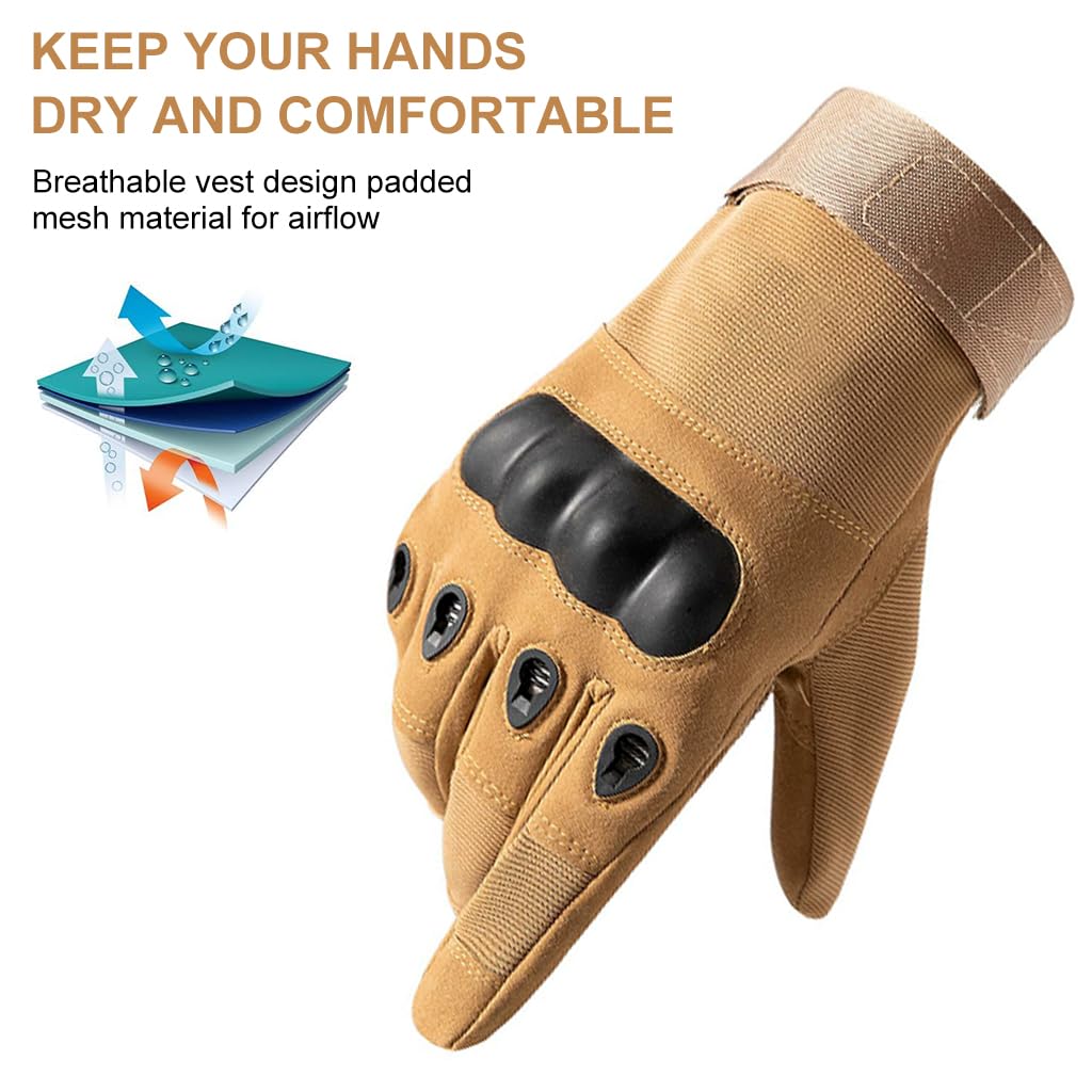 PROBEROS Full Finger Bike Riding Gloves for Outdoor Sports with EVA Knuckle Protection | Touchscreen Design and Wear Resistant Nylon Palm 12cm