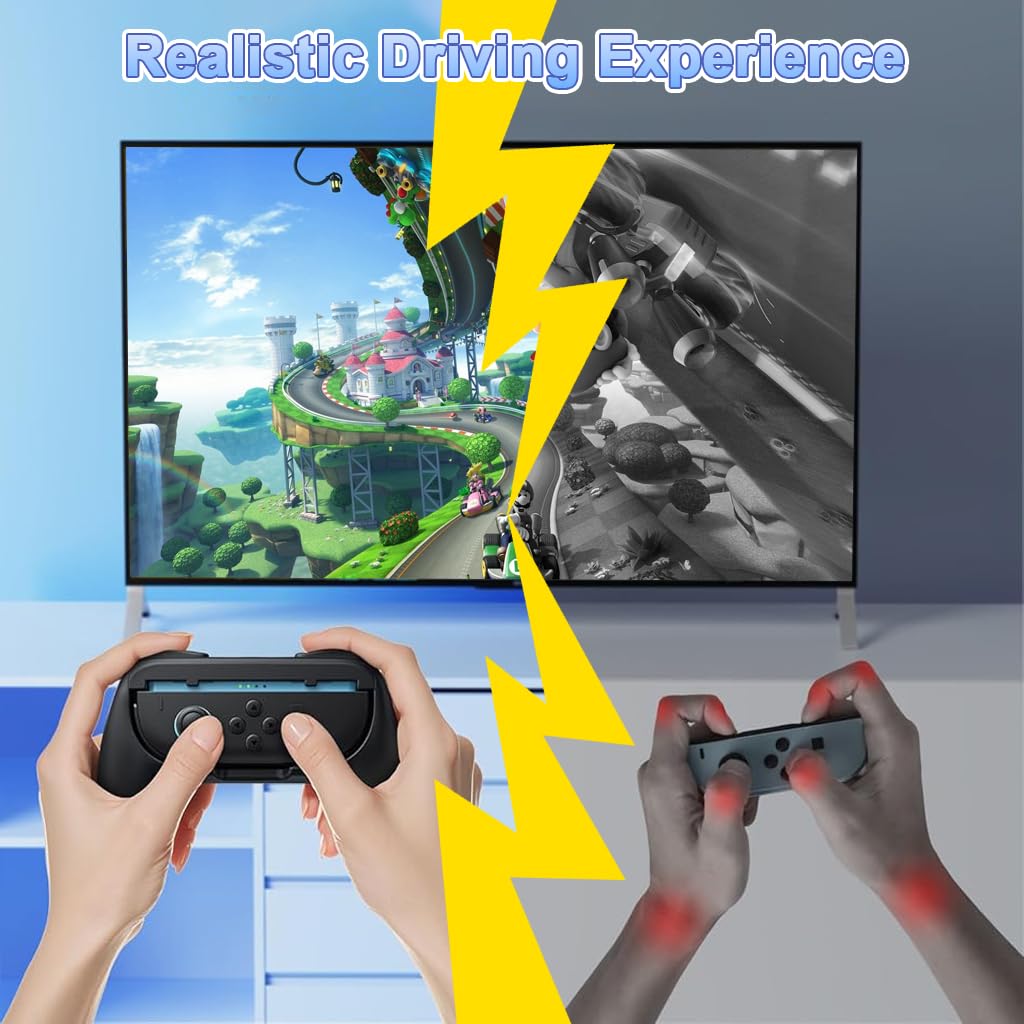 ZORBES Joy-Con Grips for Nintendo Switch 2 with Ergonomic Anti-Slip Handles | 2 Pack Black