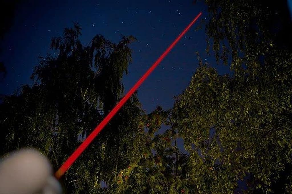 Climberty Laser Pointer for Presentations and Stargazing with 2000 Metre Range featuring Rotating Star Cap | USB Rechargeable Red Light