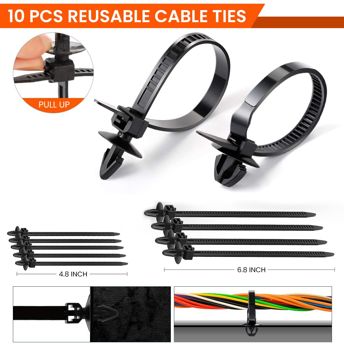 Serplex Car Door Trim Clip Removal Tool Set with 23 Sizes Nylon Rivets and 10 Cable Ties