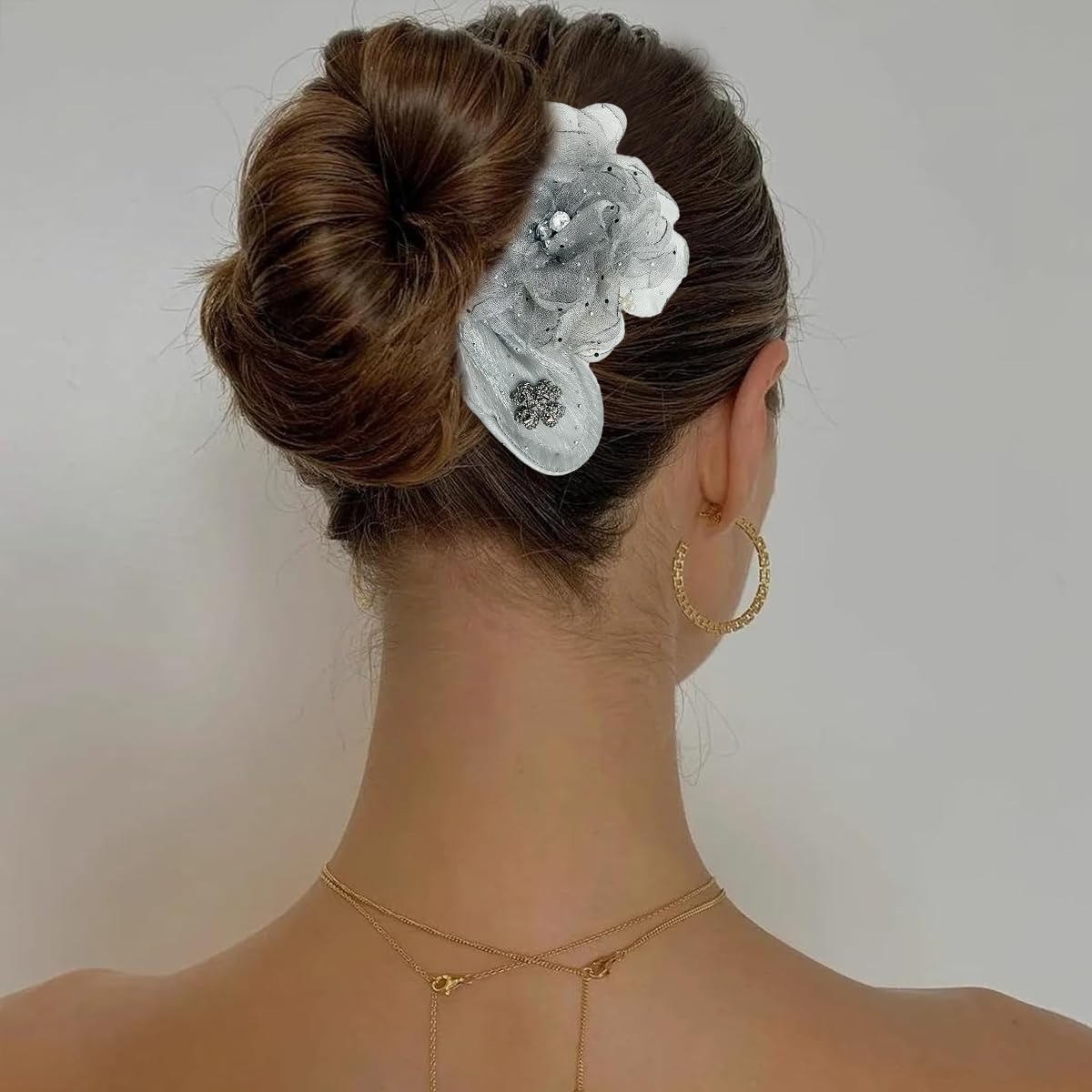 PALAY Hair Buns for Women featuring Flexible Foam Wire and Pearl Floral Clips | 2 PCS Set