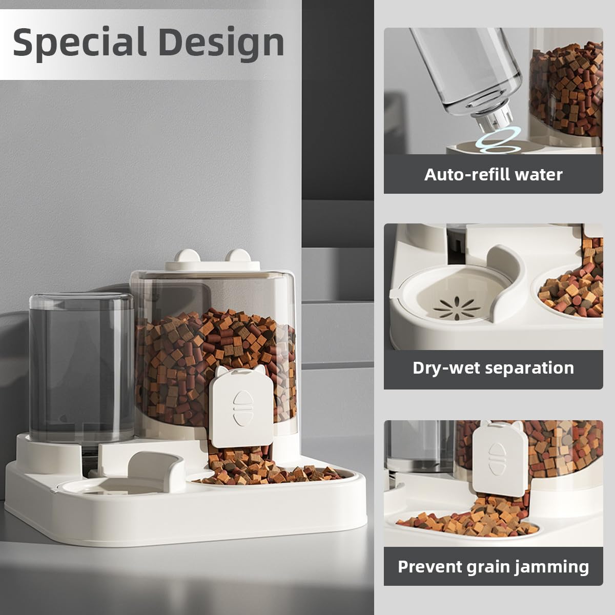 Qpets Cat Feeding Bowl for Dry and Wet Food with 8.5 cm Elevation and Food‑Grade PP | 14 cm Diameter