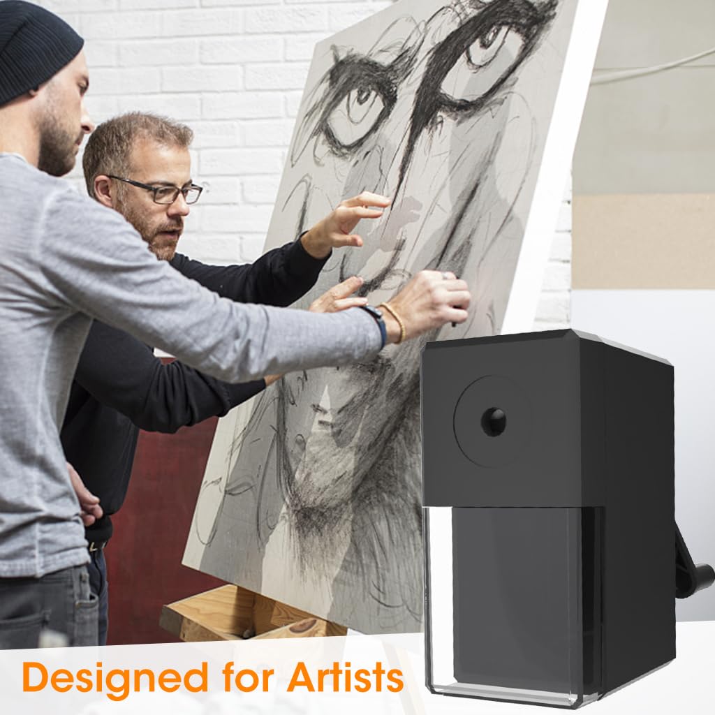 Climberty Manual Art Pencil Sharpener for 6–8mm Pencils with Helical Blade & 5 Nib Settings
