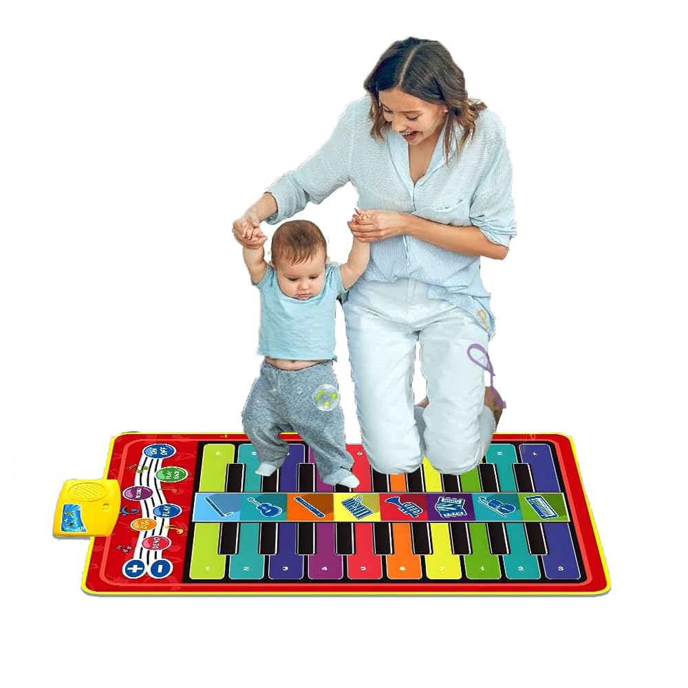 ZIBUYU Piano Keyboard Musical Mat for Kids with 8 Sounds and 6 Modes | 39.37x12.6 in Play Mat