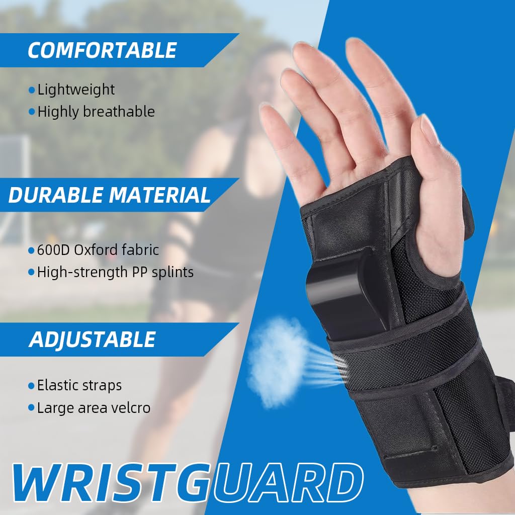 Proberos Wrist Guards for Skating and Cycling featuring Hybrid Impact Protection | Breathable Washable Fabric