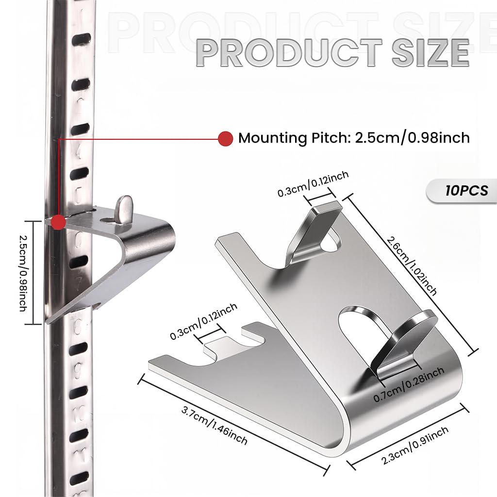 Supvox Freezer Wire Shelf Mount Clips 10Pcs with Clip On Design and Stainless Steel Build