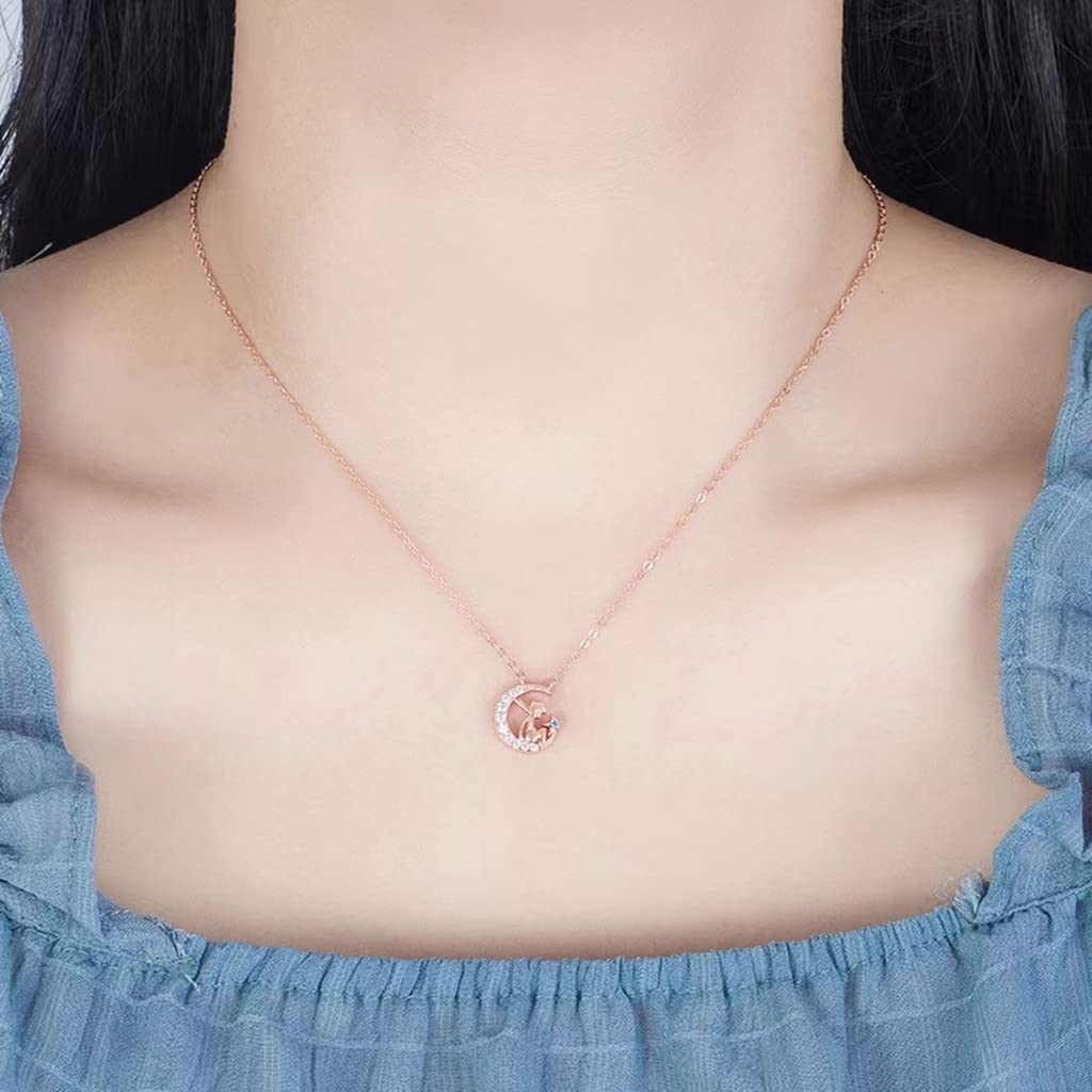 SANNIDHI Necklace for Women featuring 16.9×19.6mm Little Prince Pendant in Rose Gold | Gift Box