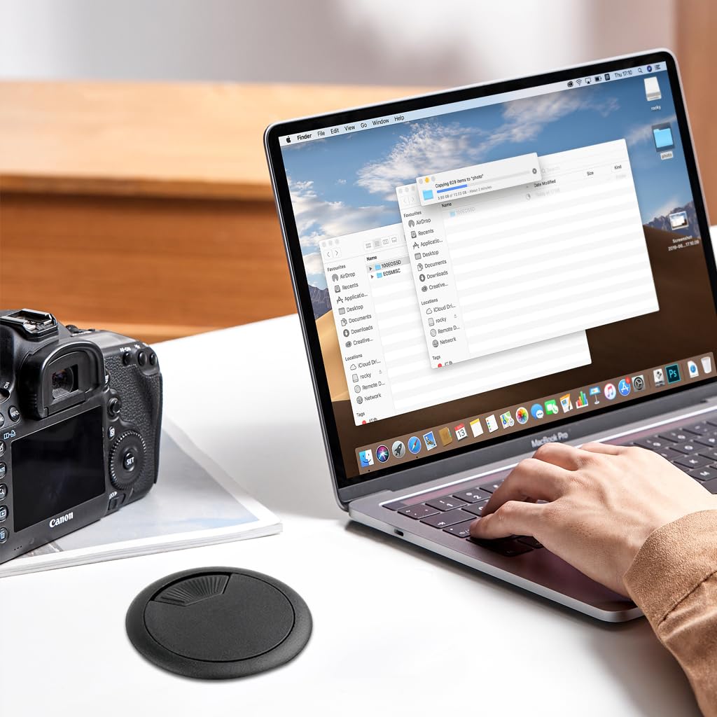 Serplex Desk Grommets for Office Cable Management featuring Multi Openings 6Pcs 2.36 in Black