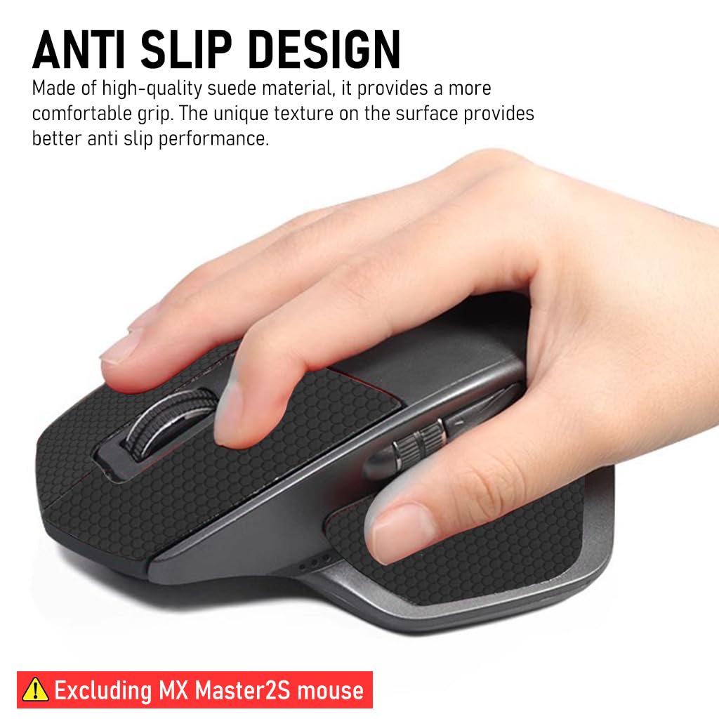 ZORBES® Mouse Grip Tape for MX Master 2S Mouse Anti Slip, Non Fading Mouse Skin, Sweat Resistant, Easy to Use, Self Adhesive Design, Pre Cut