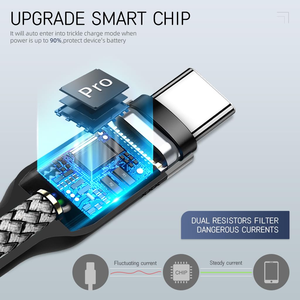 Verilux USB C Charging Cable 16.4ft for Fast 15W 3A PD Charging with Nylon Braided Design