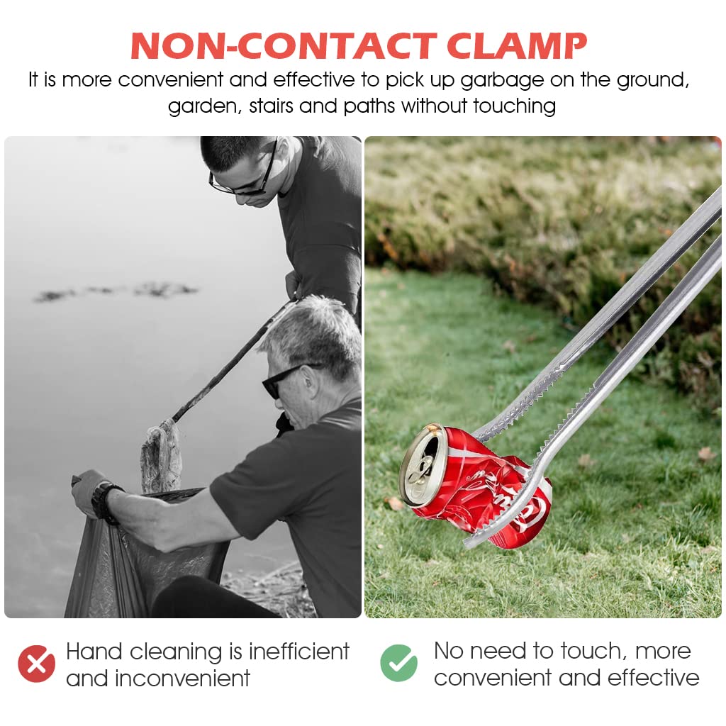 Supvox Grabber Reacher Tool for Trash Pickup with 62 cm Anti Slip Claw and Squeeze Grip Handle | 3 pcs Set