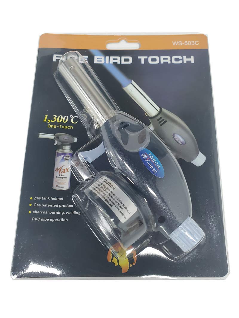 ELEPHANTBOAT Butane Torch for Cooking and Camping featuring Auto Ignition Safety Lock | Heats up to 1300°C