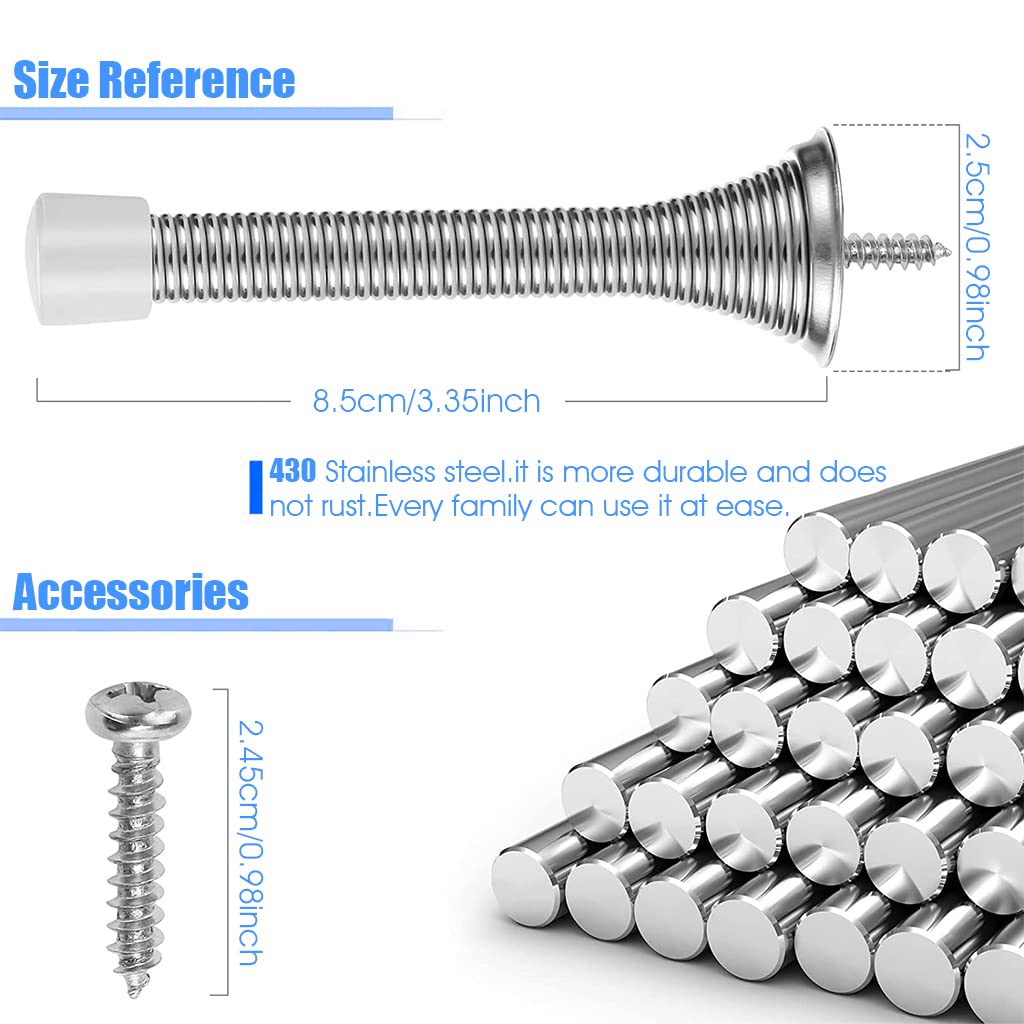 HASTHIP Door Stop for Home and Office with Screw Mount Design and Rubber Tip | 4pcs Zinc Alloy