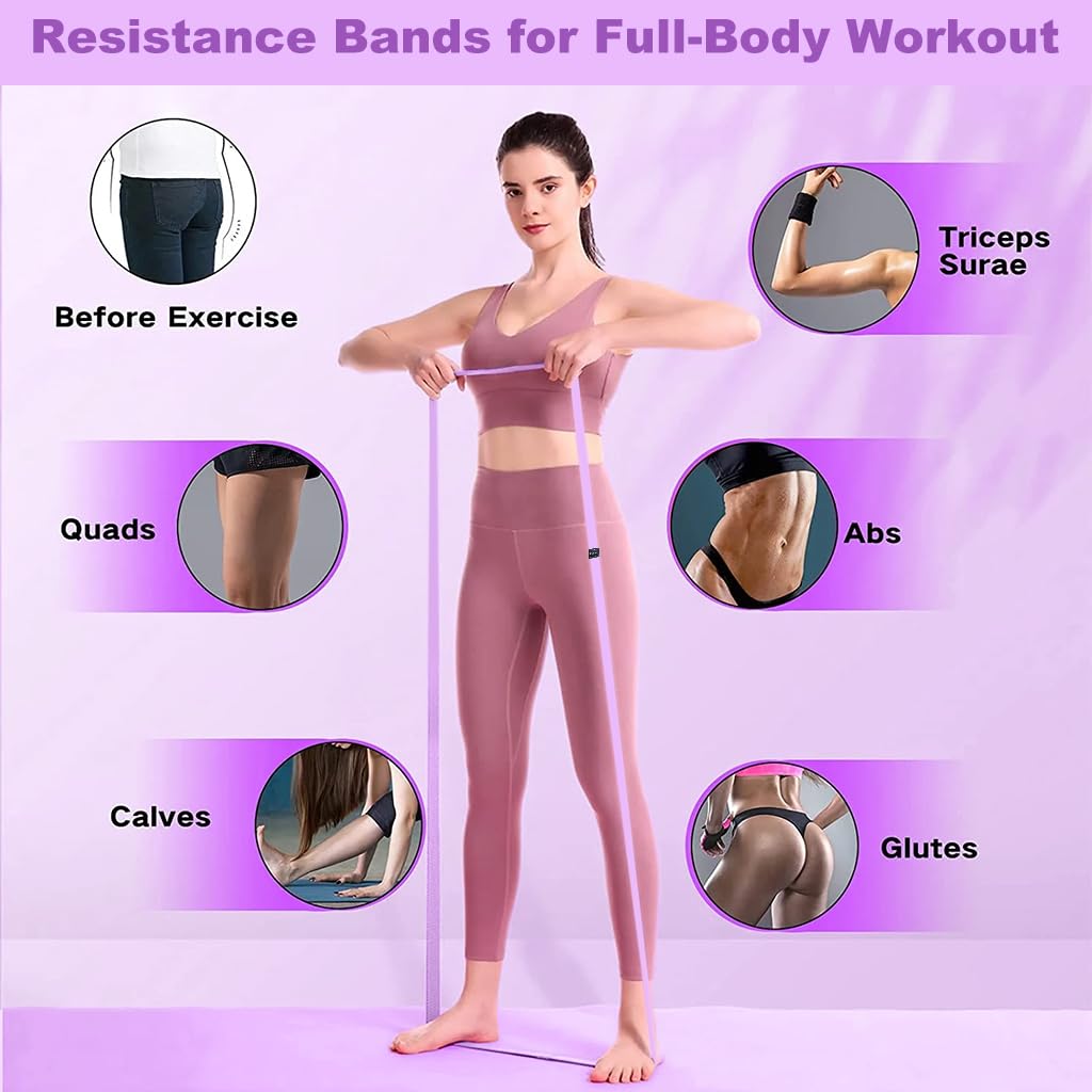 Proberos Resistance Band for Home Workout featuring 6.6 ft Length and 49 lbs Tension | Fabric Band for Yoga and Strength Training