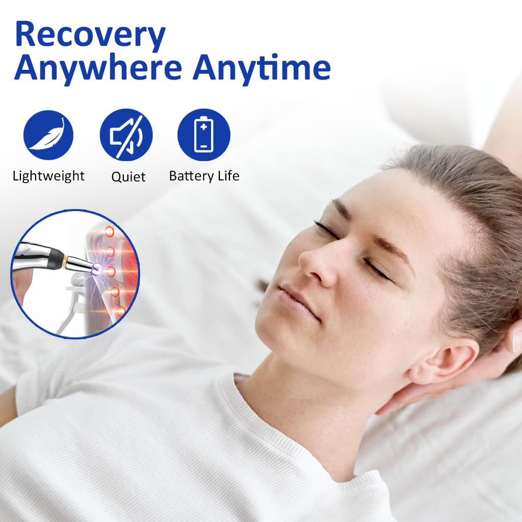 HANNEA Electric Acupoint Pen for Pain Relief with 9 Levels Strength and 5 Massage Bits | USB Rechargeable Therapy Tool