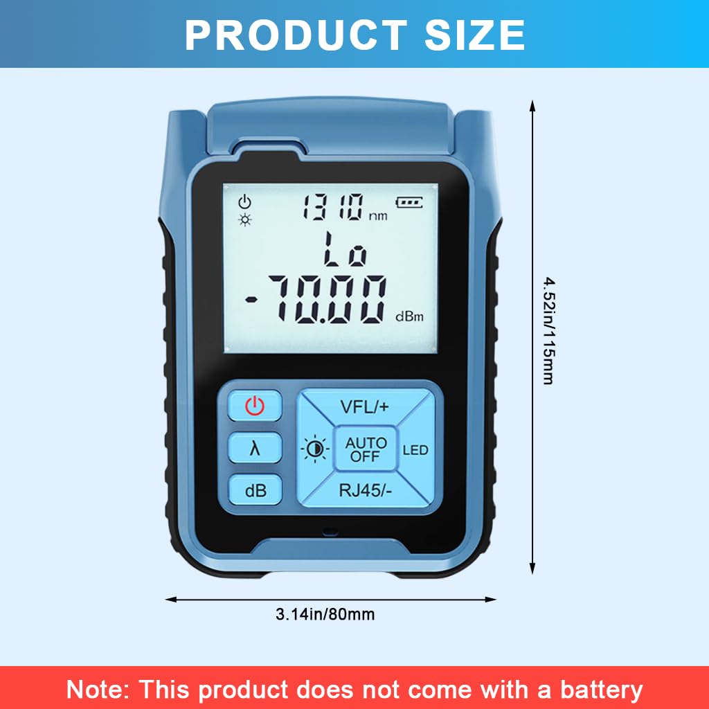 Serplex Optic Power Meter for Fiber Testing with LED Light and 7 Calibrated Wavelengths
