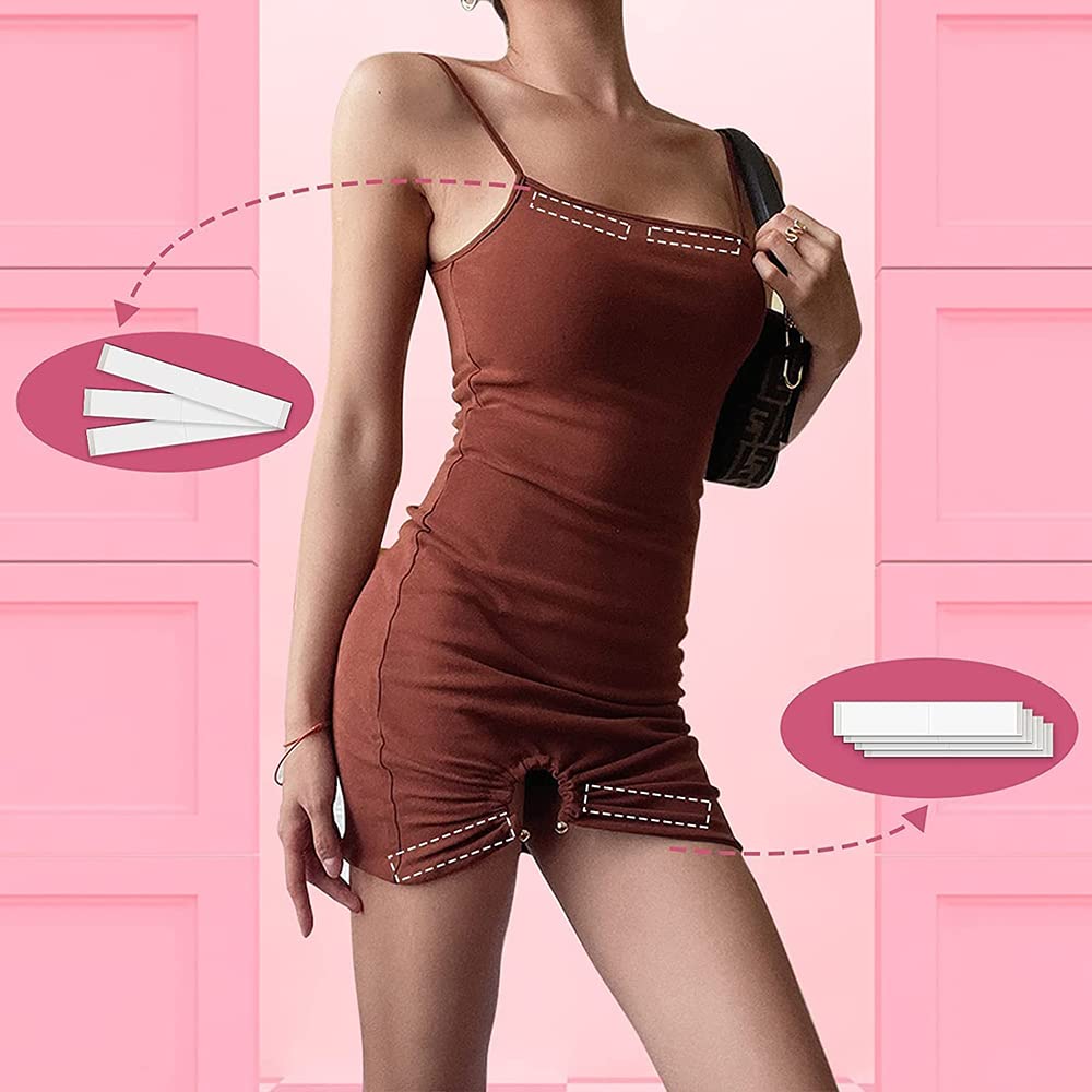 HASTHIP Double Sided Tape for Clothes featuring 108 pcs 18x85mm clear skin friendly strips