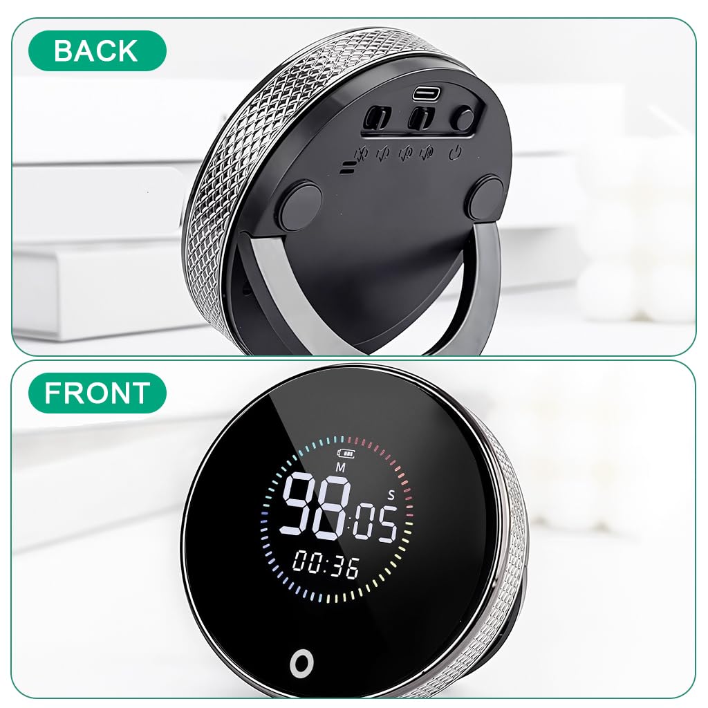 Supvox Magnetic Digital Clock for Table with 199 Minute Timer featuring Rotating Dial and USB Recharge