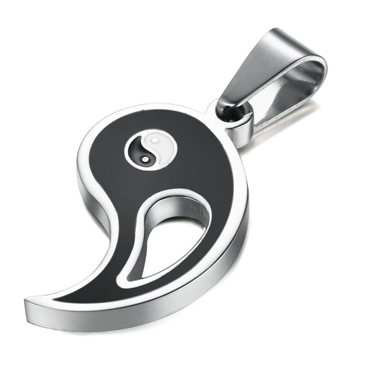 ZIBUYU Friendship Pendant for Women & Men Stylish Yin Yang Taiji Necklaces for 2 Best Friend Oriental Harmony Necklace for Girls, Boys Shining Necklace for Couple Pendant for Gifting - 2 Pcs