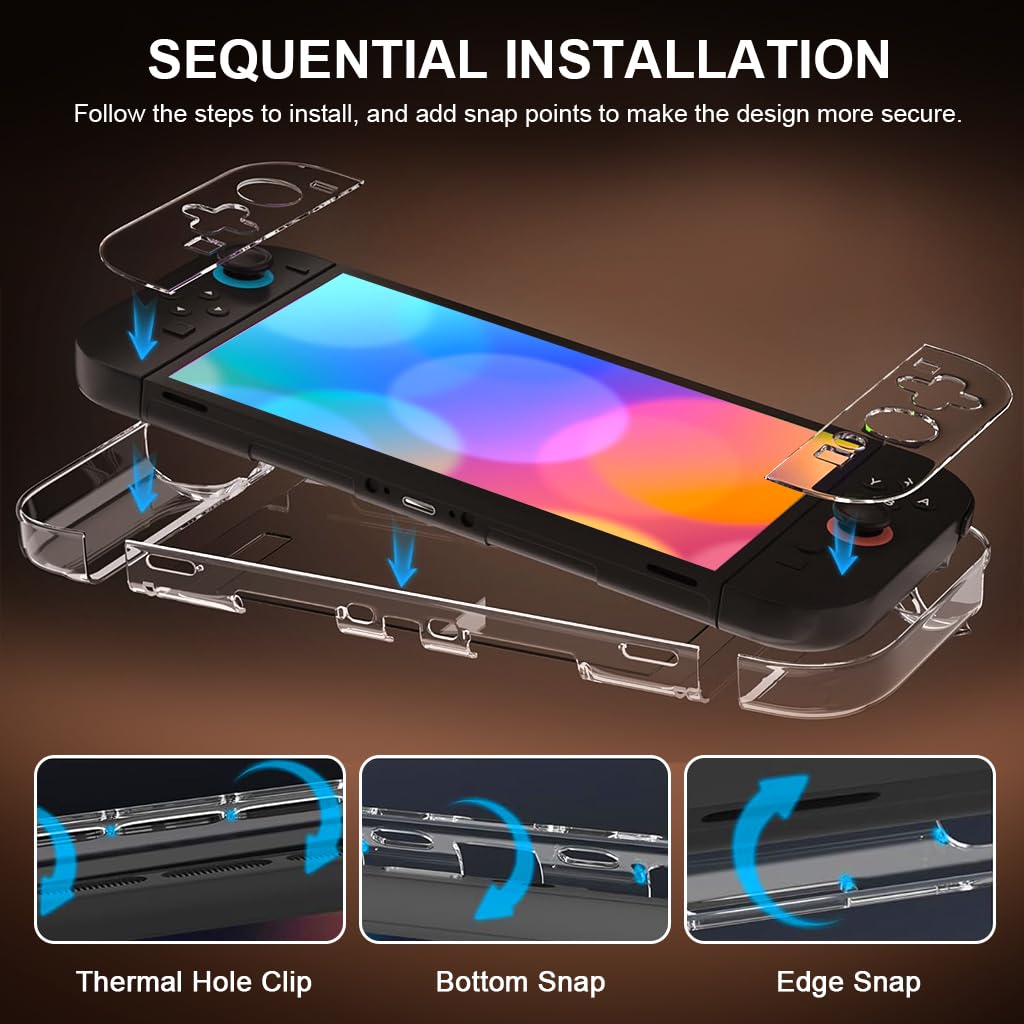 ZORBES Compatible Switch 2 2025 Case with Kickstand and Detachable Controller Covers | Clear Anti‑Scratch PC Protective Shell