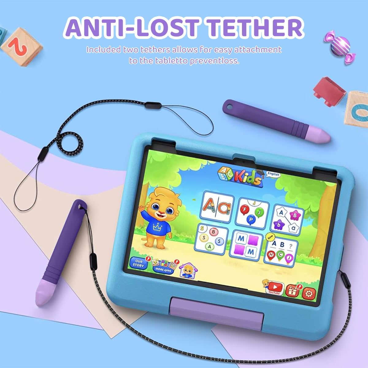 ZORBES Kid Stylus Pens for Touch Screens with Anti Loss Lanyard and Silicone Grip | 2Pcs