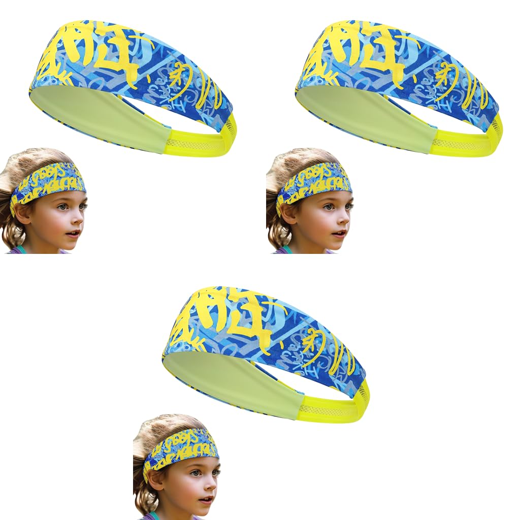 Proberos Sport Headband for Kids with Quick Dry Sweat Absorption | 3PCS Polyester Set