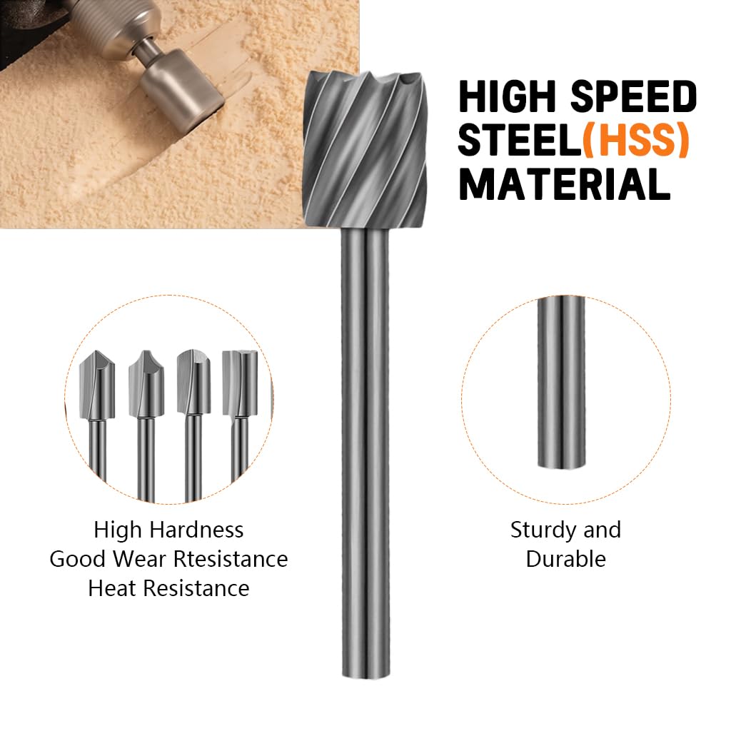 Serplex Router Bits Set for DIY Woodworking with 20pcs 1/8 in Shank Titanium Coating | Fits Most Rotary Tools