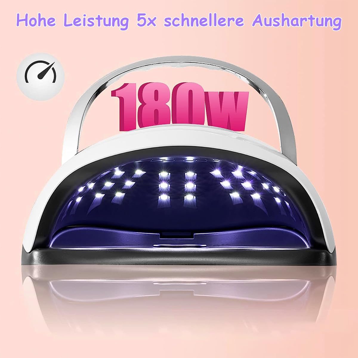 MAYCREATE UV LED Nail Lamp for Gel Polish with 66 Beads and 4 Timer Settings | USB Smart Induction Dryer