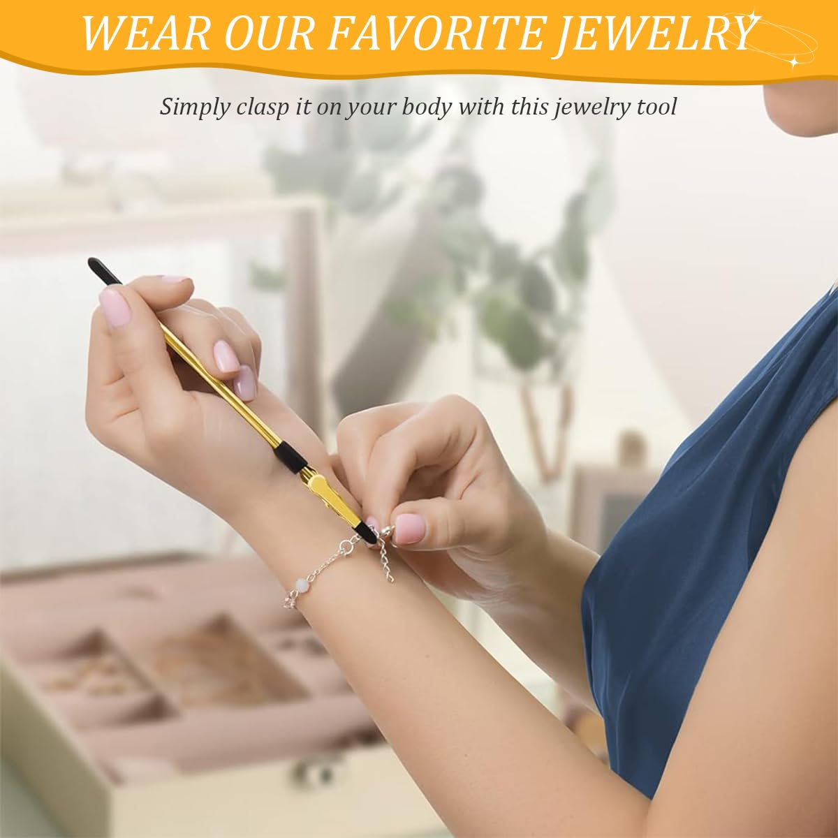 SANNIDHI Bracelet Helper Tool for Easy Jewelry Clasping with Metal Clip | Gift for Bracelet Lovers