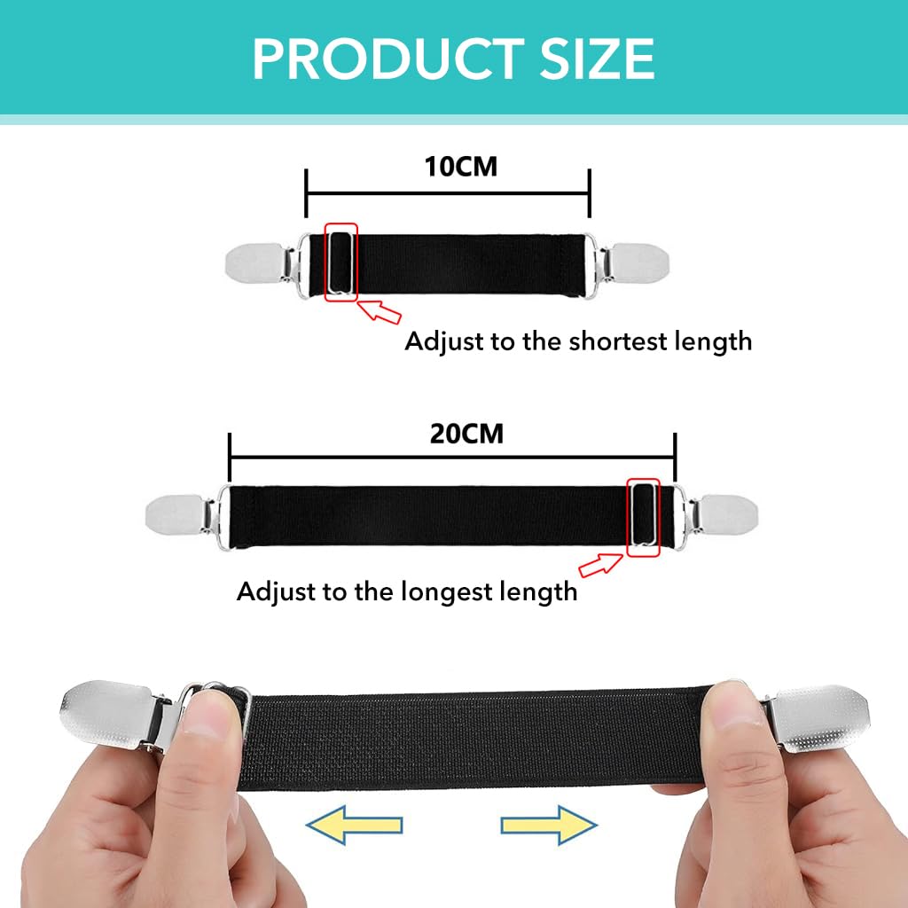 Gustave Waist Tightener for Pants with Adjustable Cinch Clips 6PCS 2.5cmx20cm for Men and Women