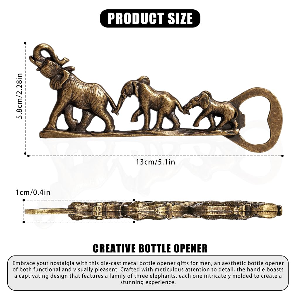 HASTHIP Elephant Bottle Opener for Men featuring 13x5.8cm Zinc Alloy Design | Creative Gift