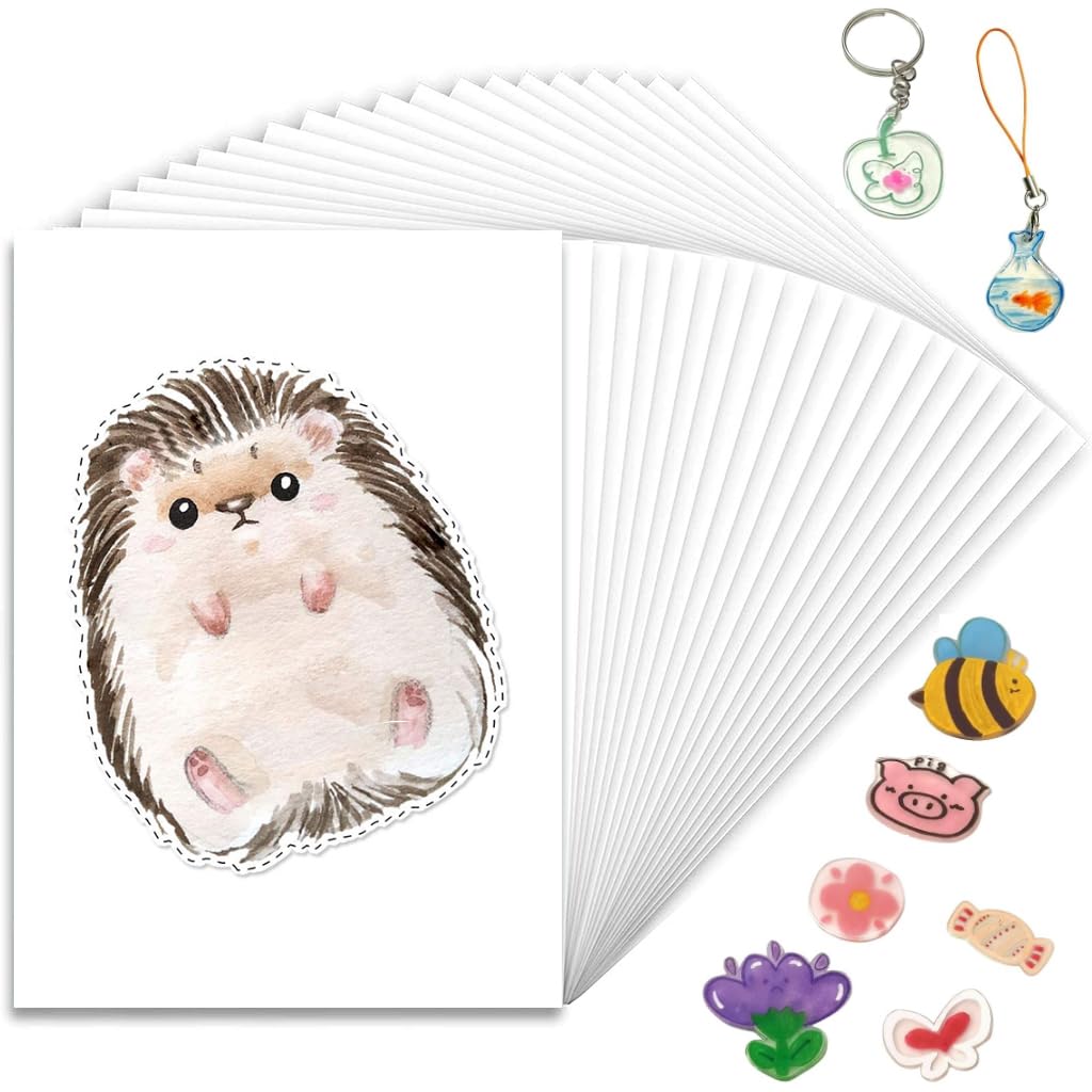 PATPAT Heat Shrink Art Film Paper for DIY Crafts with Translucent Frosted Finish 20Pcs 20x14.5cm