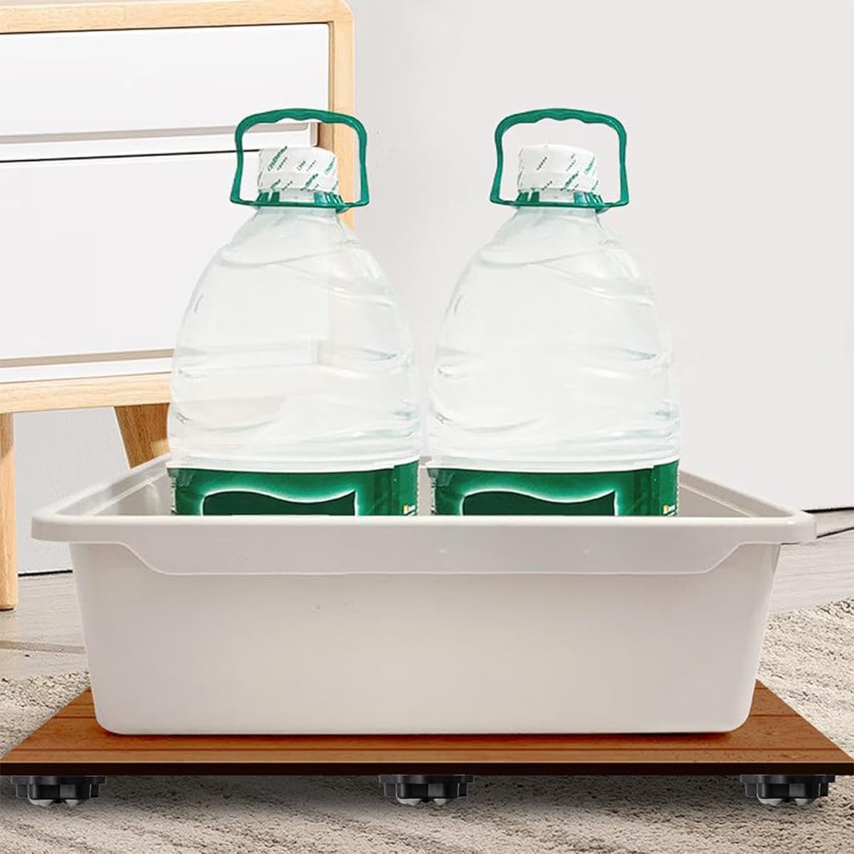 HASTHIP Self Adhesive Caster Wheels for Furniture with Brake Pads and 360° Swivel | 8Pcs Set Supporting 150kg Load