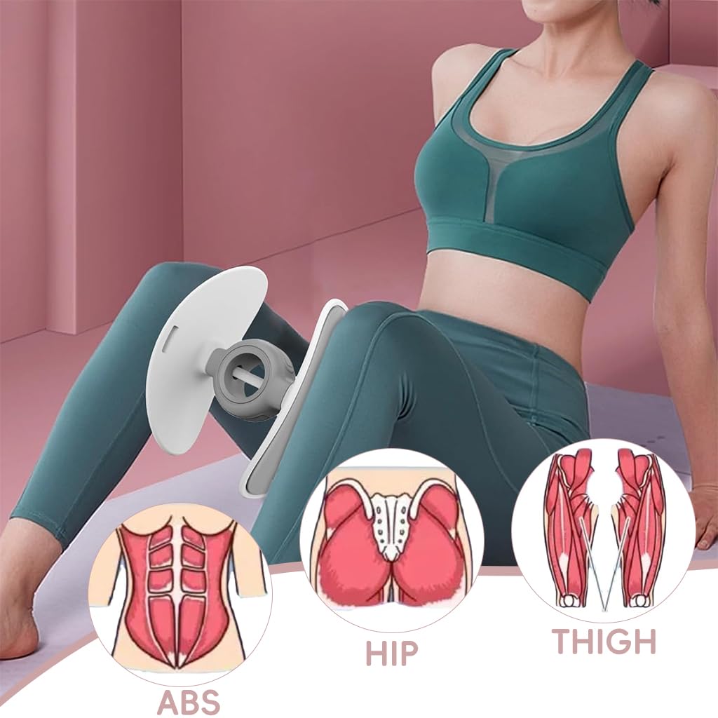 Proberos Pelvic Thigh Exerciser for Inner Thigh and Hip Training with 8–20kg Adjustable Resistance | Rotatable EVA Pad and Durable PP Build
