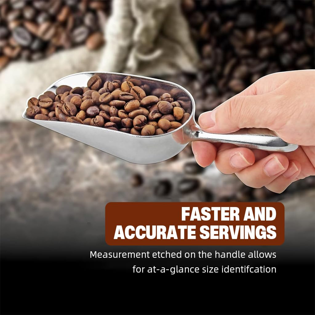 HASTHIP Ice Scoop for Ice Buckets with 12 oz Deep Bowl and Ergonomic Handle | Aluminum Tool