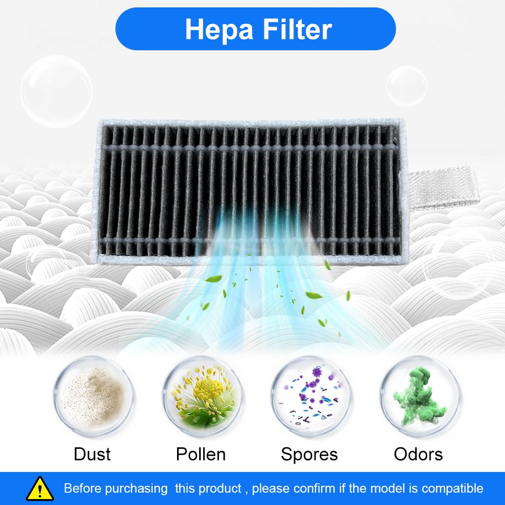 HASTHIP Replacement Parts for Ecovacs X8 PRO Omni Vacuum Cleaner 8Pcs Set with Filters & Brushes