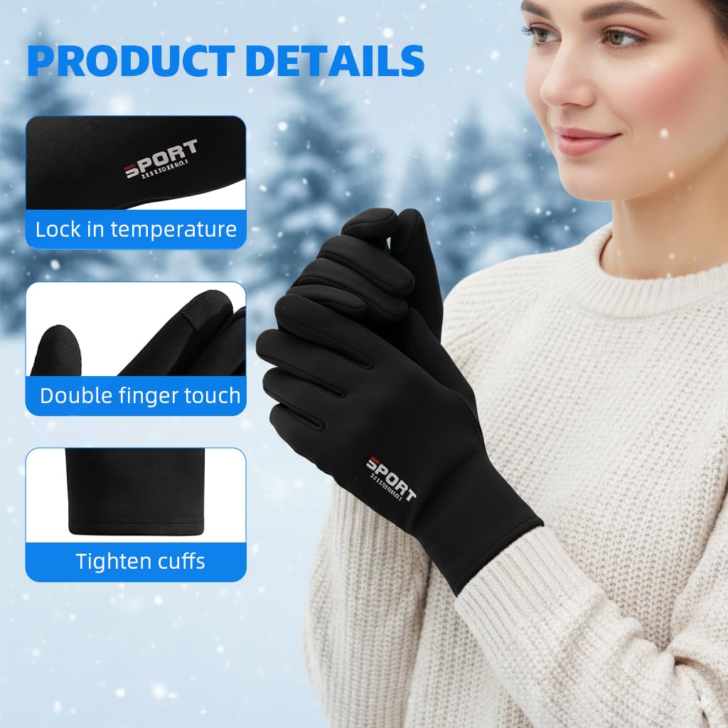 PROBEROS Winter Gloves for Men with Touch Screen Fingertips and Non Slip Palm | Fleece Lined for Cycling and Driving
