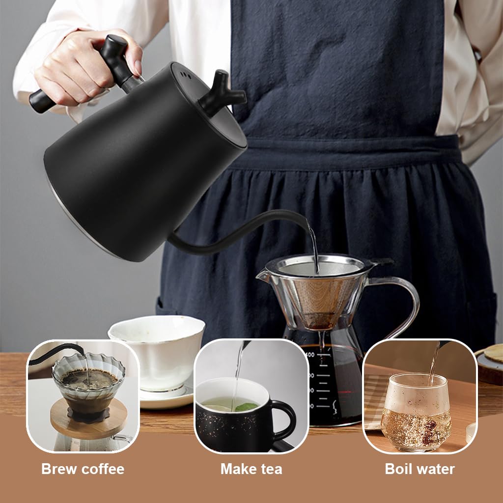 Supvox Pour Over Coffee Kettle for Coffee and Tea with 1.5L Triple Layer Base | 304 Stainless Steel Gooseneck Design