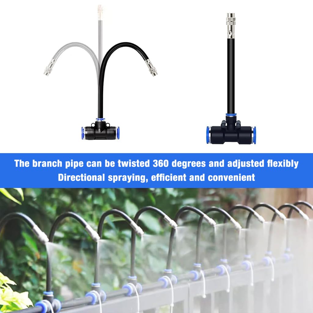 HASTHIP Slow Drip Irrigation Kit 15m Long Drip Water Pipe with 15 Flexible Mist Sprayer Pipes with Tee Joints & 15 Cable Ties Water Saving Drip Irrigation Kit for Flower Bed, Garden, Bush
