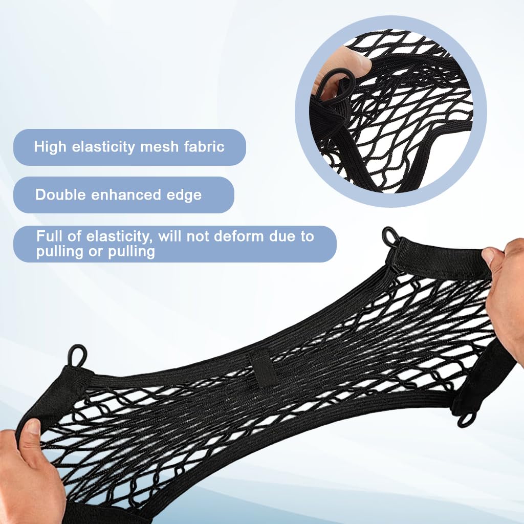 STHIRA Car Storage Organizer Nets 45x25cm for Sedan SUV featuring Screw-Fixed Nylon Mesh | 2Pcs Clutter-Free Trunk Utility