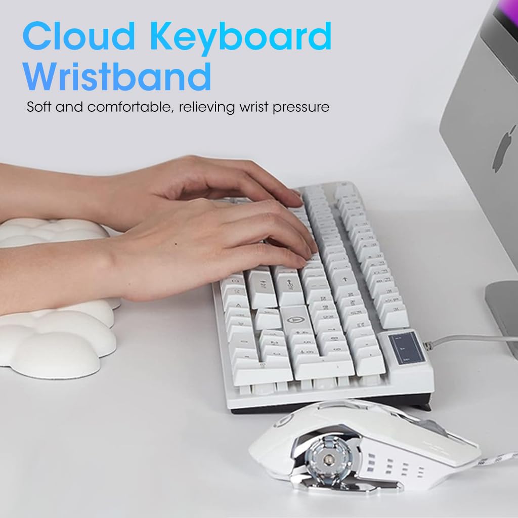 ZORBES Keyboard Cloud Wrist Rest for Typing Pain Relief with PU Memory Foam and Non Slip Base