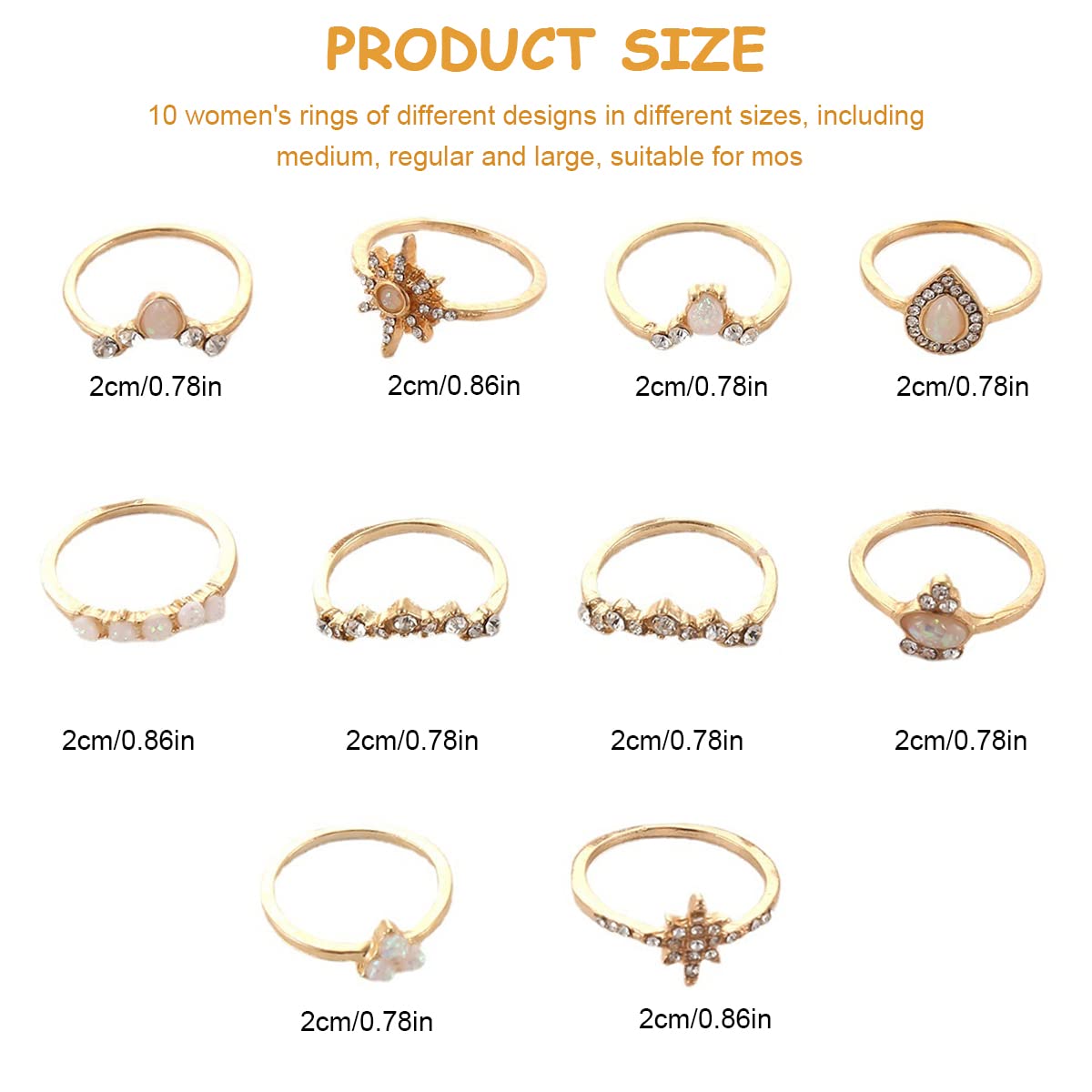 SANNIDHI Knuckle Rings Set for Women with 10 Stackable Vintage Designs | Golden Alloy