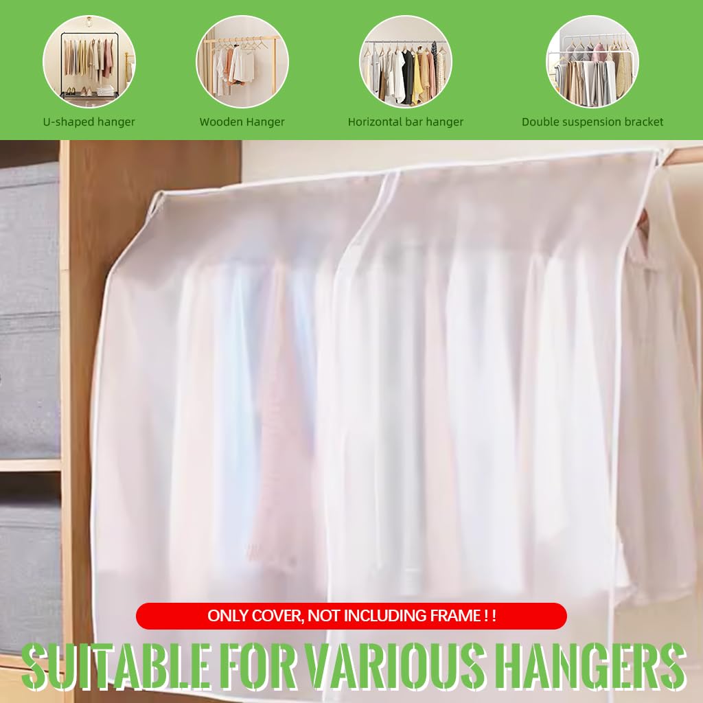 HASTHIP Clothes Rack Cover for Dustproof Organization with 2 Piece Design and PEVA 150x120cm