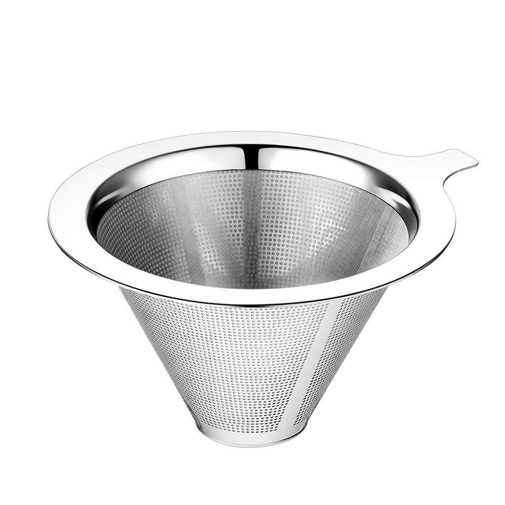 Supvox® Paperless Mess Stainless Steel Coffee Filter, Maker Two to Four Cup Coffee, Keeping Nature Coffee Flavour, Easy to Use and Clean