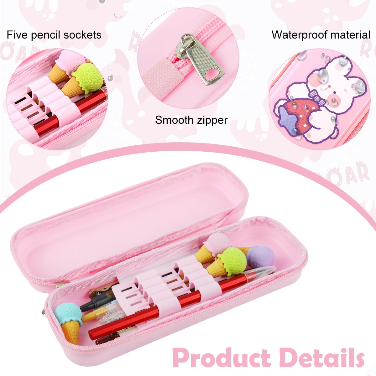 ZIBUYU Cute Pink Stationery Gift Set for Girls with Pencil Box and Charms | Ideal School Supplies and Birthday Present