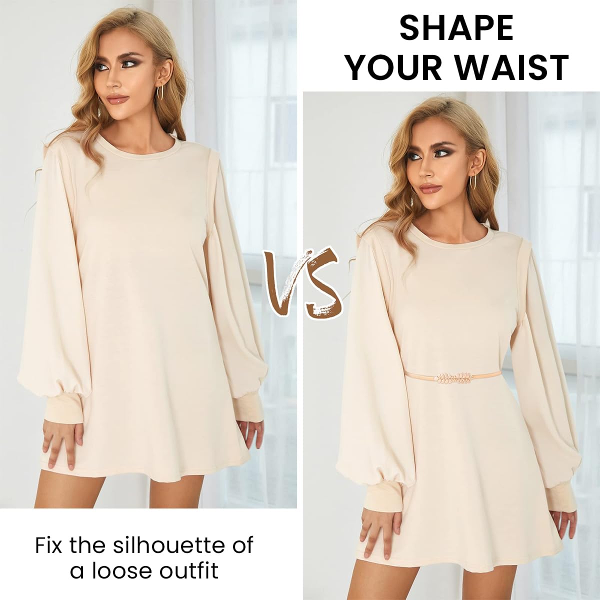 Brand Metal Waist Belts for Women Dresses Adjustable 23.6–31.4 in with Leaf and Rose Design