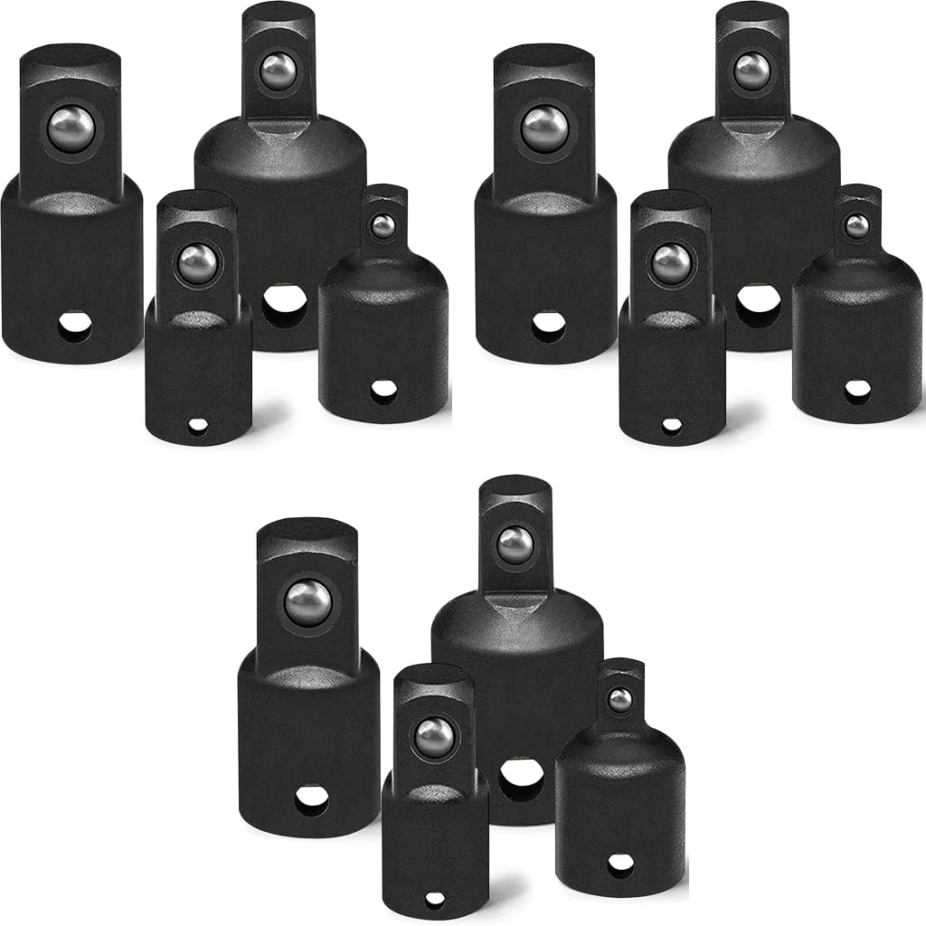 Serplex Socket Adapter Reducer Set for Wrench Drive Size Changes with 4 Pieces Chrome Vanadium Steel