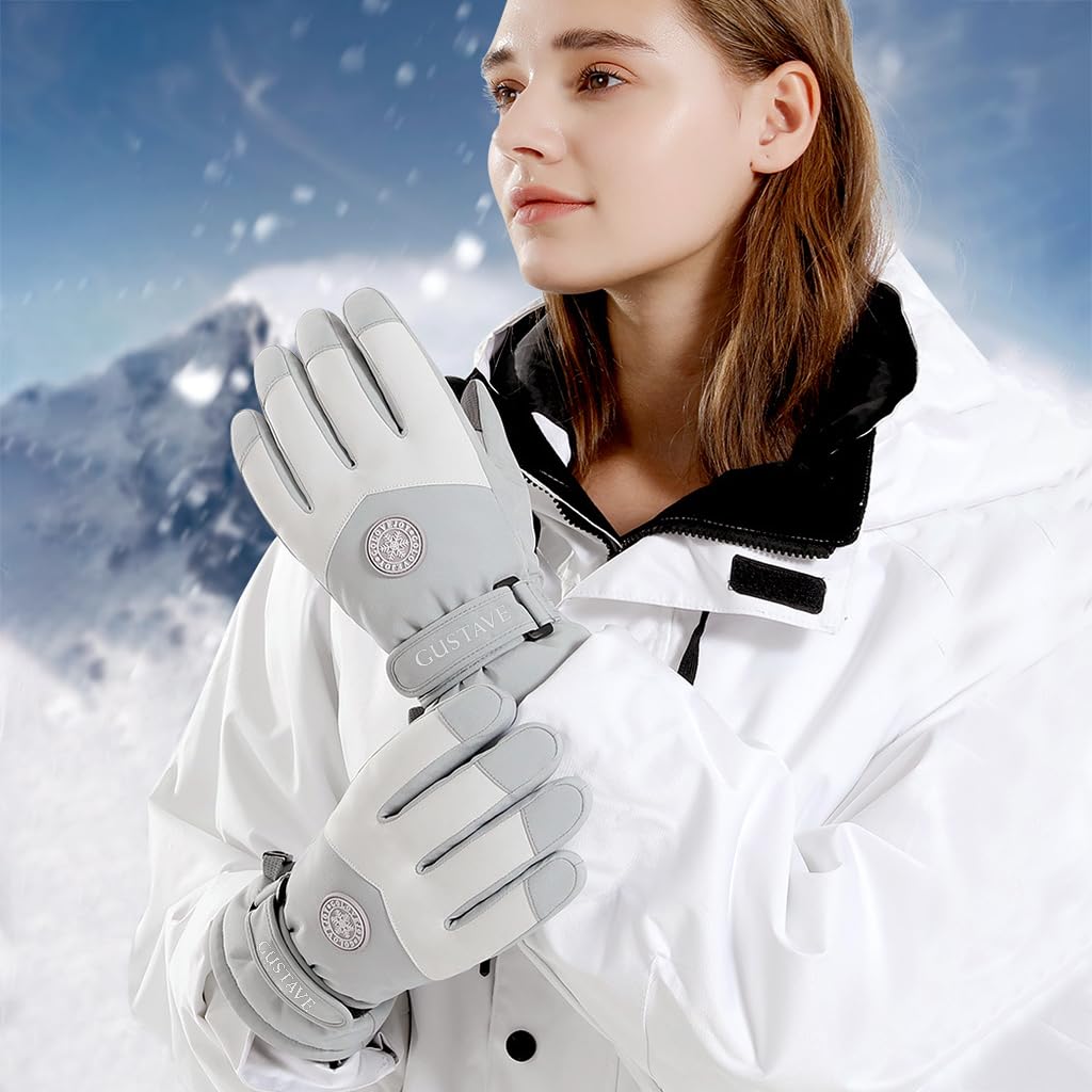 GUSTAVE Winter Gloves for Women with Touch Screen Fingertips and Anti Slip Palm | 26cm Length